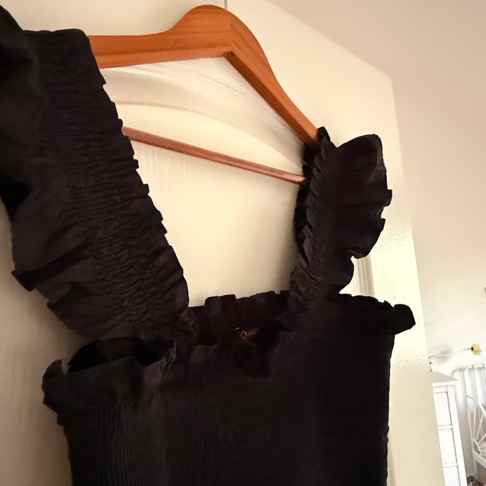 Quince Black Ruffled Dress Sundress Maxi - Picture 4 of 4